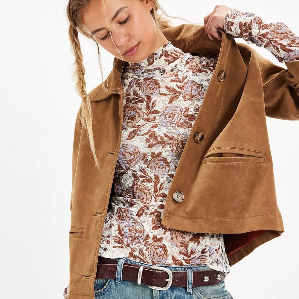 Lyric Sheer Lace Long Sleeve Turtleneck Top